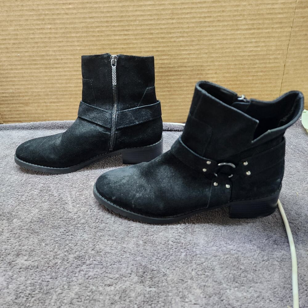 Donald J. Pliner black suede boots Bela booties shoes women size 7.5 b51